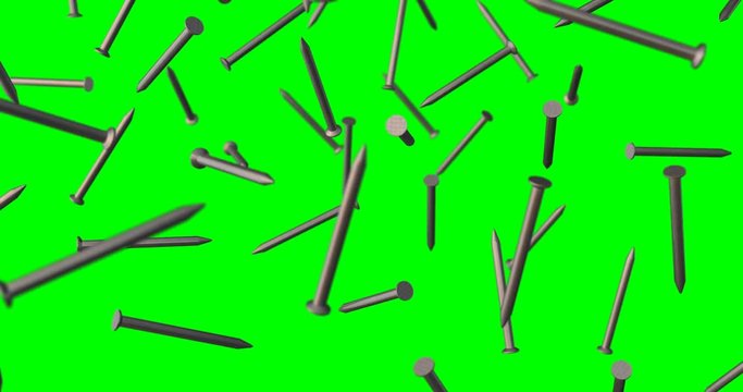 steel nail falling slow motion