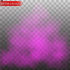 Purple Fog or smoke color isolated transparent special effect. 
