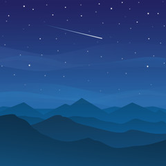 Beautiful Mountainous Landscape Background at Night