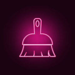 broom icon. Elements of cyber security in neon style icons. Simple icon for websites, web design, mobile app, info graphics