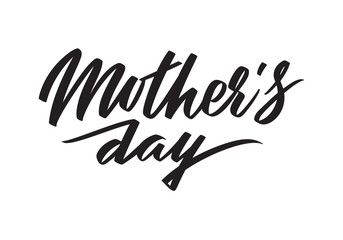 Fototapeta na wymiar Mother's Day writing. Typography, lettering with handwritten calligraphy text isolated on white background. 
