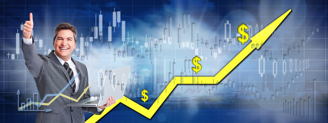 Online stock trading man