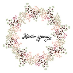 Vector illustration of floral wreath greeting card