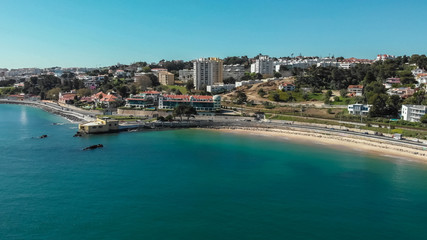Fototapeta na wymiar Vista Panoramica da Praia de Caxias em Oeiras Portugal