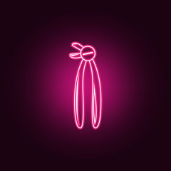 dentist pliers icon. Elements of Dental in neon style icons. Simple icon for websites, web design, mobile app, info graphics