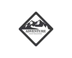 High Mountain icon Logo of adventure  Template