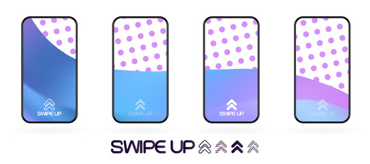 swipe up  template with abstract backdrop vector