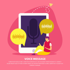 Voice Message Flat Background