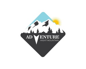 High Mountain icon Logo of adventure  Template