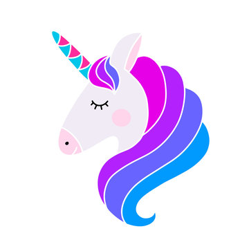 Unicorn  vector illustration in rainbow colors