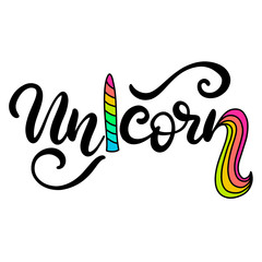 Unicorn Lettering vector illustration