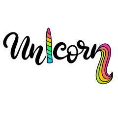 Unicorn Lettering vector illustration