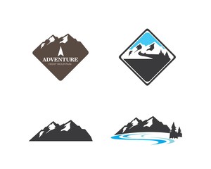 High Mountain icon Logo of adventure  Template