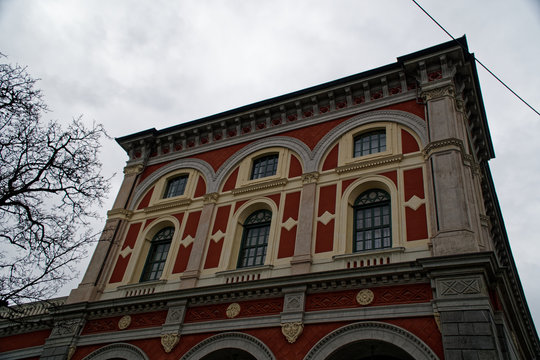 Torino, Italy, 17.03.2019: facade of Architecture building in historical center of Turin, Italy