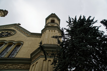 Torino, Italy, 17.03.2019: facade of Architecture building in historical center of Turin, Italy