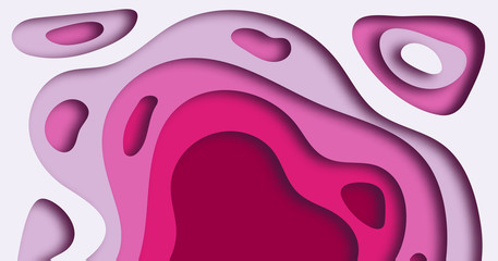 Background with Pink Paper Cut shapes
