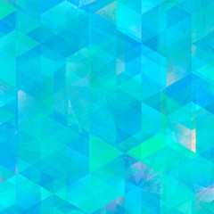 Geometric art blue color box orthographic shapes