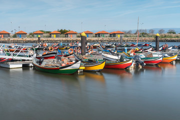 Fototapeta na wymiar Fishing Boats at Cais da Bestida (Whale's Wharf)