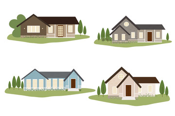 small tiny Victorian or American country style house collection