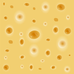 Seamless cheese texture with holes. Vector illustation of realistic surface of cheese. Delicious meal.