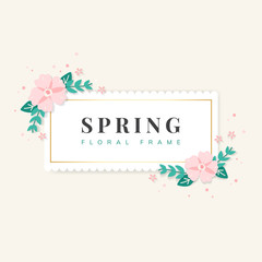 Fototapeta na wymiar Spring floral frame illustration
