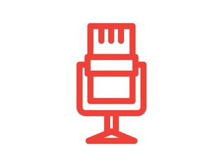 Fototapeta premium microphone line color vector icon