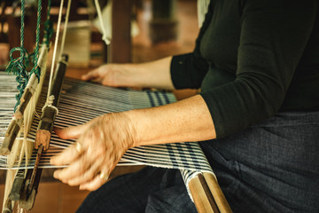 Hand weaving, Laos