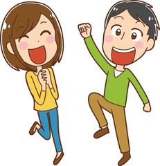 ハッピーなカップルのイラスト素材