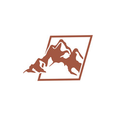 mountain frame natural rock logo vector