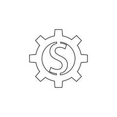 letter s cog machine thin line logo vector