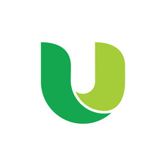 letter u simple 3d curves logo vector © ismanto