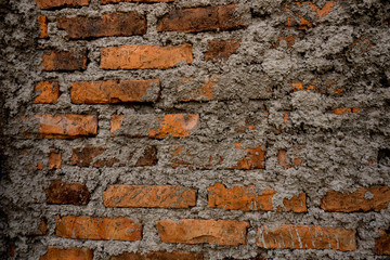 Brick Wall Texture Background, Grunge cement on brick wall texture background