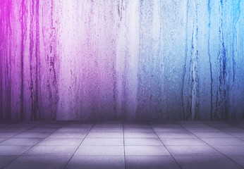 metallic interior with neon lights