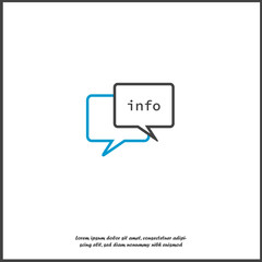 Fototapeta premium Info vector icon in the cloud. Info illlustration on white isolated background.