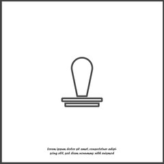 Vector icon stamp on white isolated background.