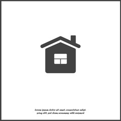 House vector icon. Home symbol with shadow on white isolated background.