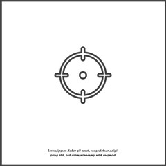 Vector icon  of the target on white isolated background.
