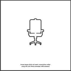 Vector icon office chair on white isolated background.