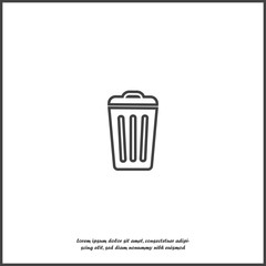 Container recycling of garbage sign isolated. Flat icon bin. Flat image Trash can on white isolated background.