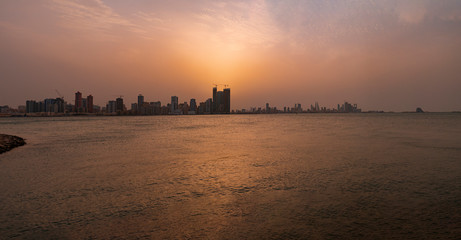 Fototapeta na wymiar Bahrain skyline looking across to Juffair and the Diplomatic Area, Manama