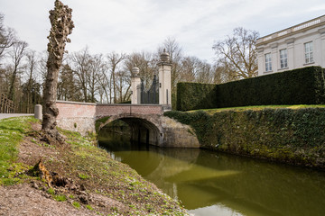 Obraz premium in the park there is a bridge over the pond