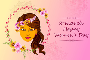 Obraz na płótnie Canvas Happy International Women s Day 8th March greetings background