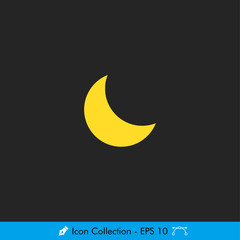 Moon (Night) Weather Icon / Vector - In Color Design