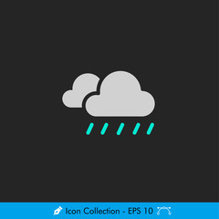 Rainy Weather Icon / Vector - In Color Design