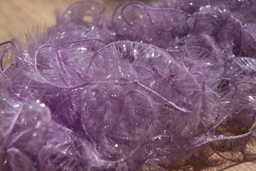 purple glittering yarn