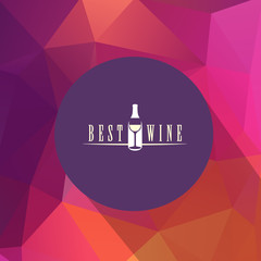 Cool flat wine or winery logo on triangle pattern