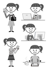 女子中高生　SNS　モノトーン