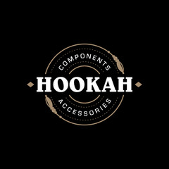 Modern professional logo hookah in gold and black theme