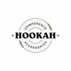 Modern professional logo hookah in gold and white theme