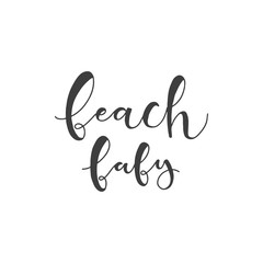 Lettering with phrase Beach baby. Vector illustration.